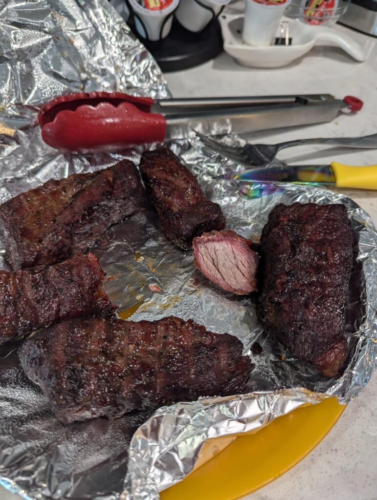 My first real smoke - boneless short ribs