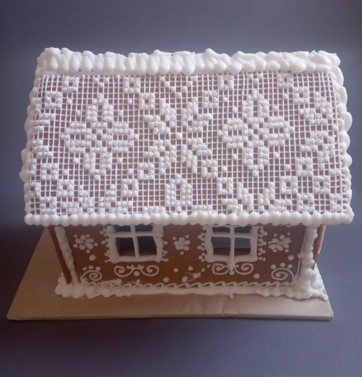Royal icing gingerbread house