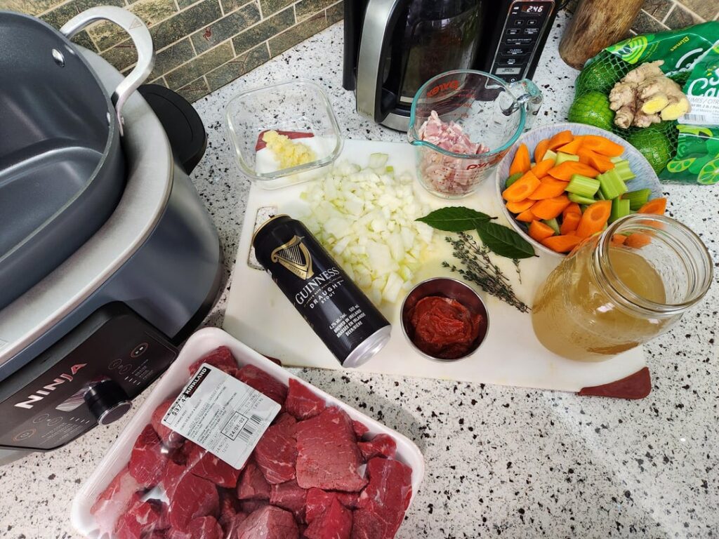 Made Guinness beef stew in my Ninja Foodi Possible. Seared the beef, bacon, veg in it first then added liquids and braised for 3.5 hours. Added baby potatoes at the halfway mark.