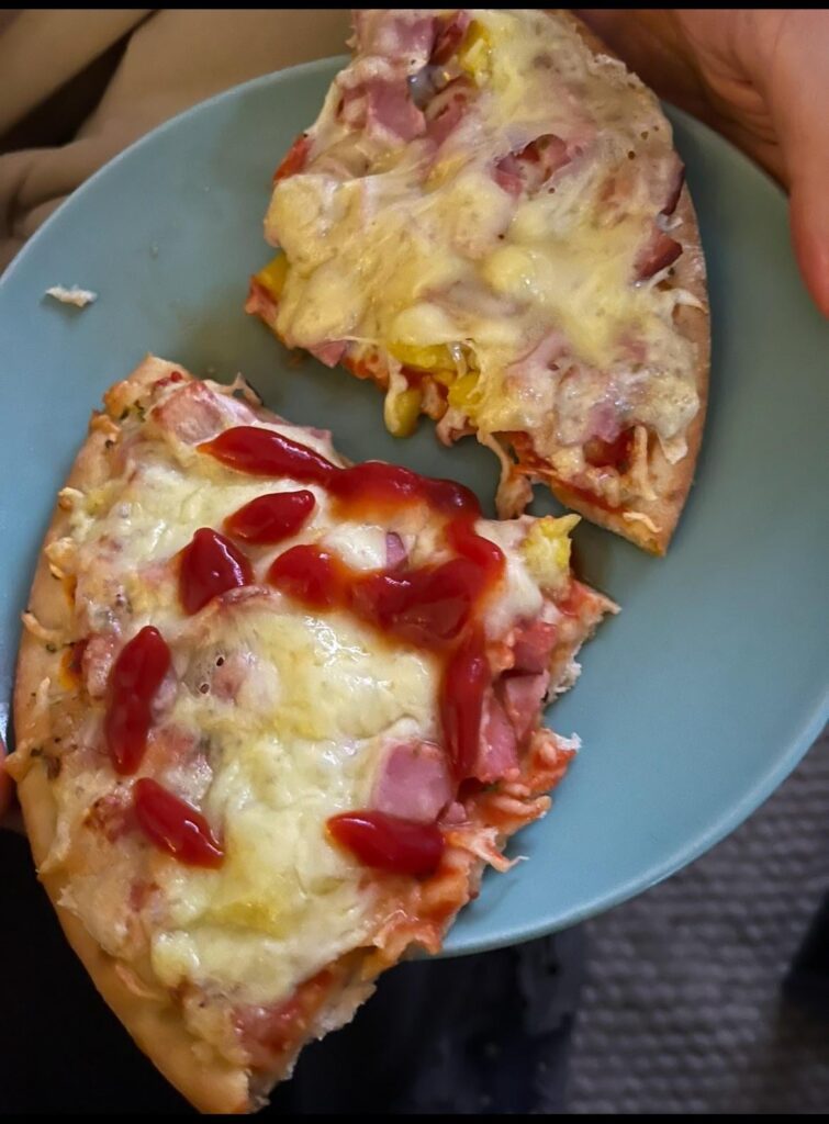 My wife added ketchup on Hawaii pizza