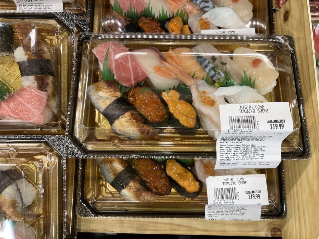 Sushi at Mitsuwa Market in Los Angeles