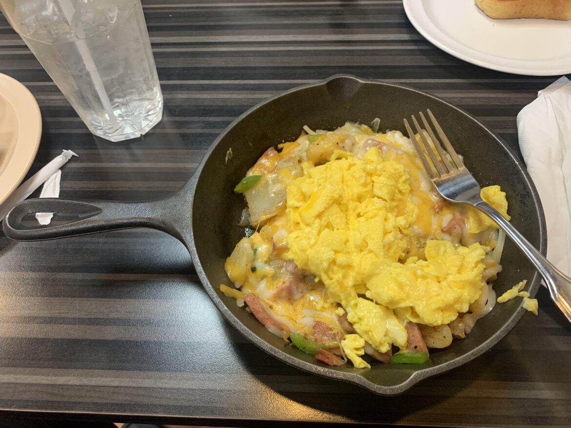 I always feel silly, eating right out of a frying pan. But at least it’s a surface that’s designed to touch food.