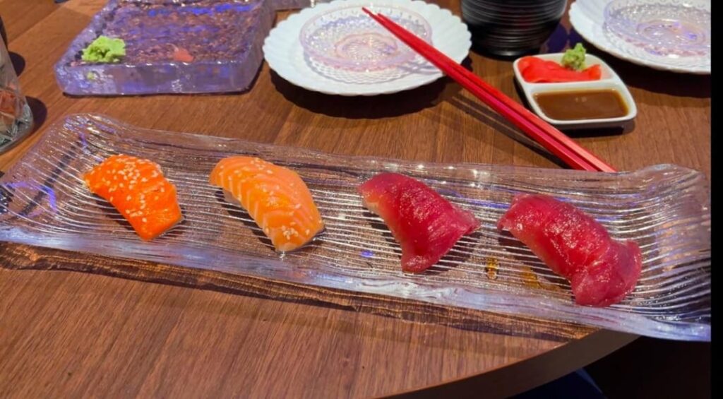 Sushi dinner I recently enjoyed on a cruise ship