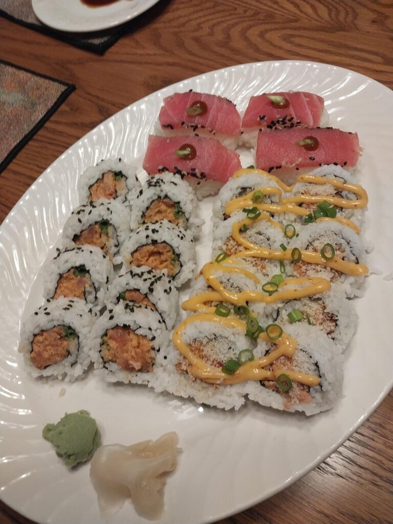 2nd sushi attempt not as visually impressive as first- 1st time raw fish