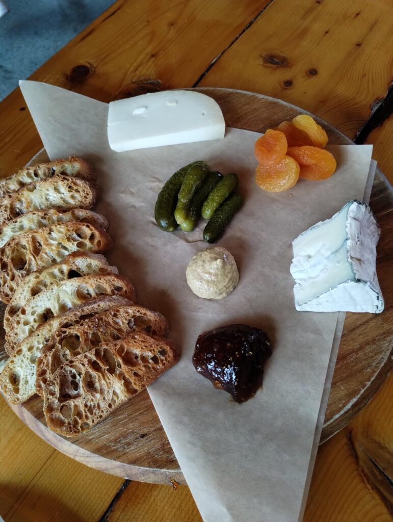 Cheese plate at the brewery