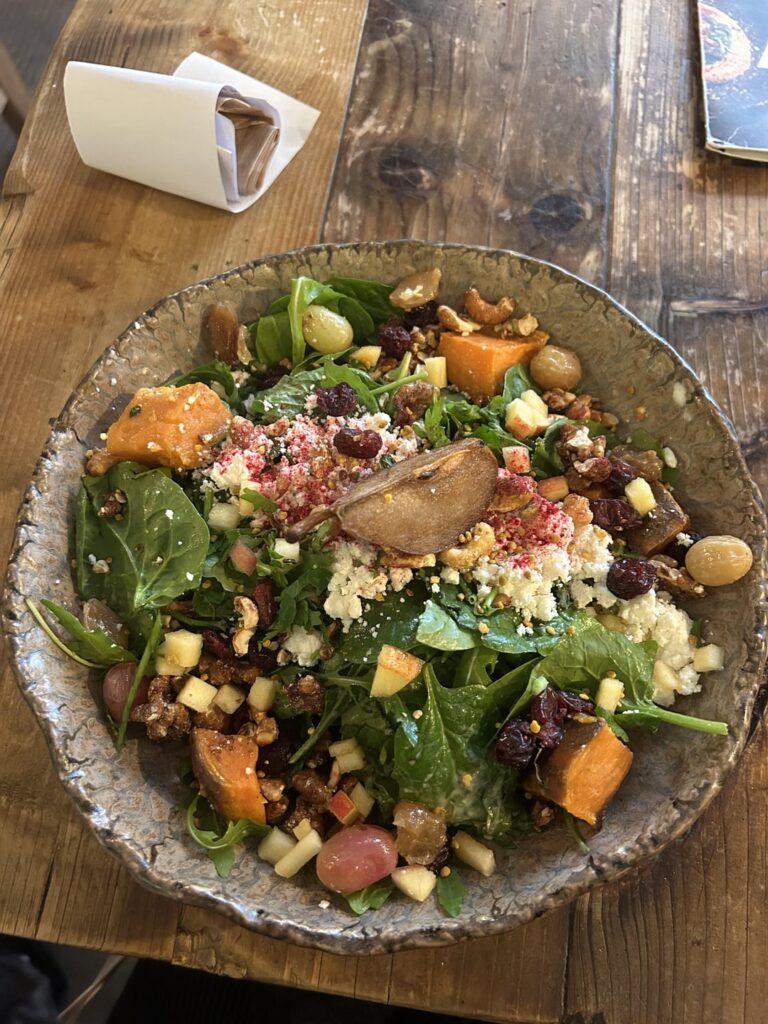 Calories estimate for this bowl from Honest Greens? It’s full of spinach, the rest is just on top (description on second slide)