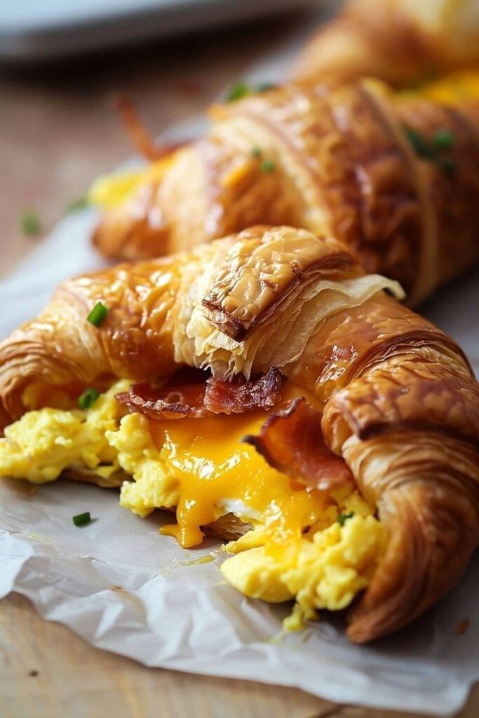 Bacon Egg Cheese Croissant Sandwich