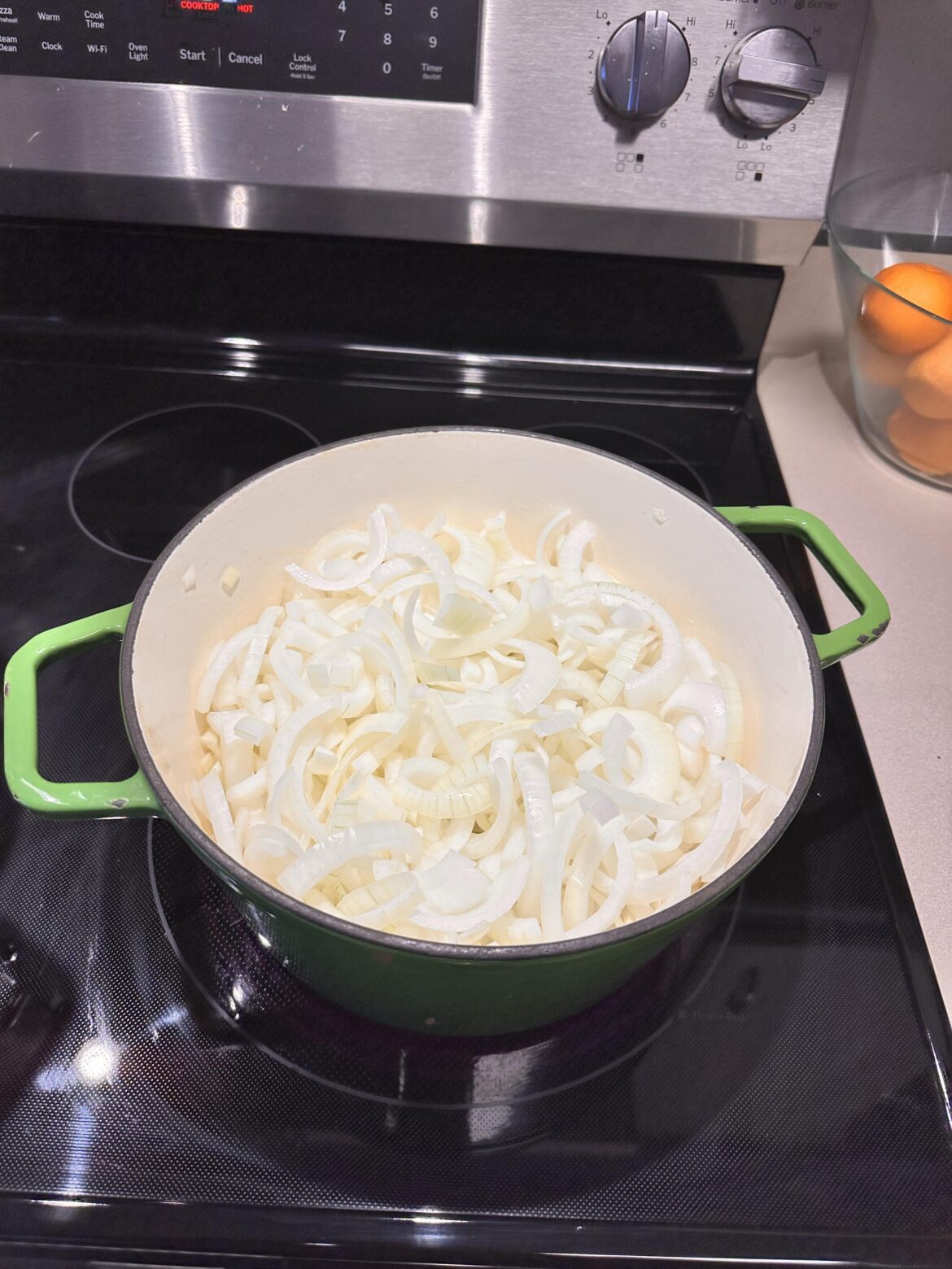 No finished picture because they are gone, but 5lbs of Vidalia Onions caramelized.