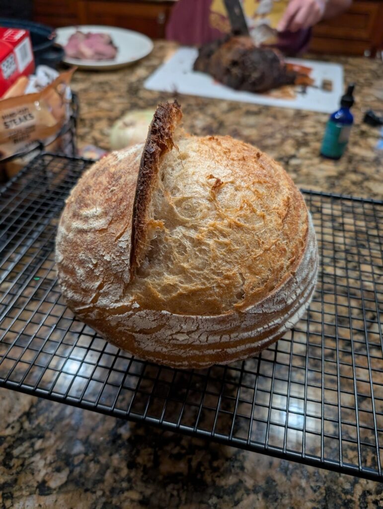 My boyfriend's Christmas sourdough loaf