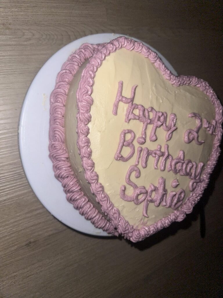 It was my daughter’s birthday, not perfect but I’m happy with how it came out.