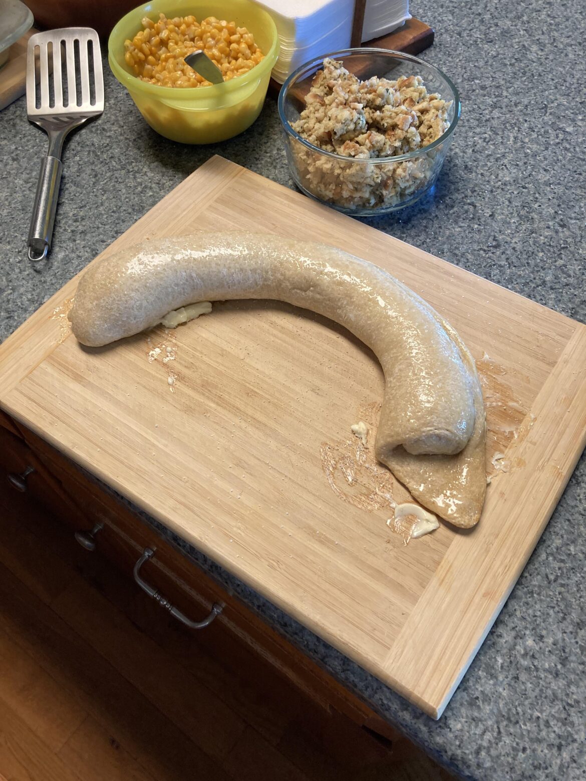 This bread my dad made for Thanksgiving