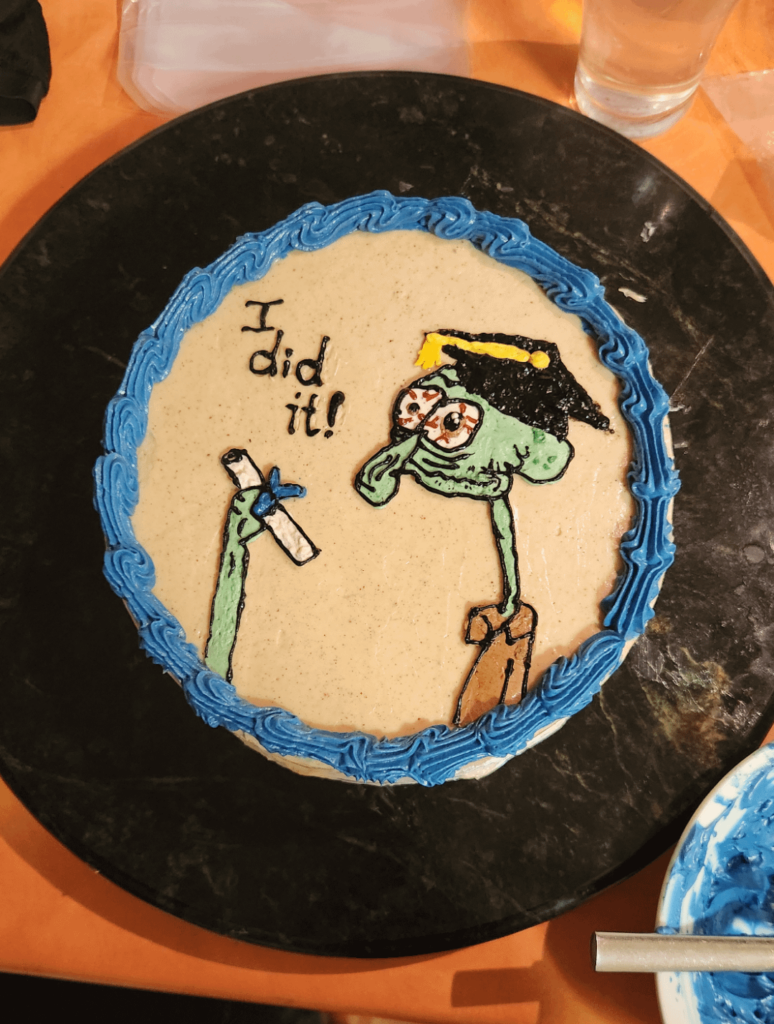 Cake I made myself for my Uni graduation