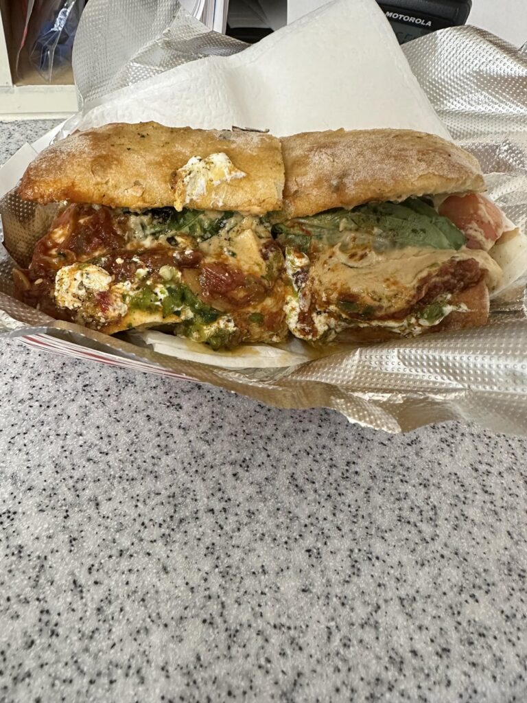 A sandwich from the “Bread Man”
