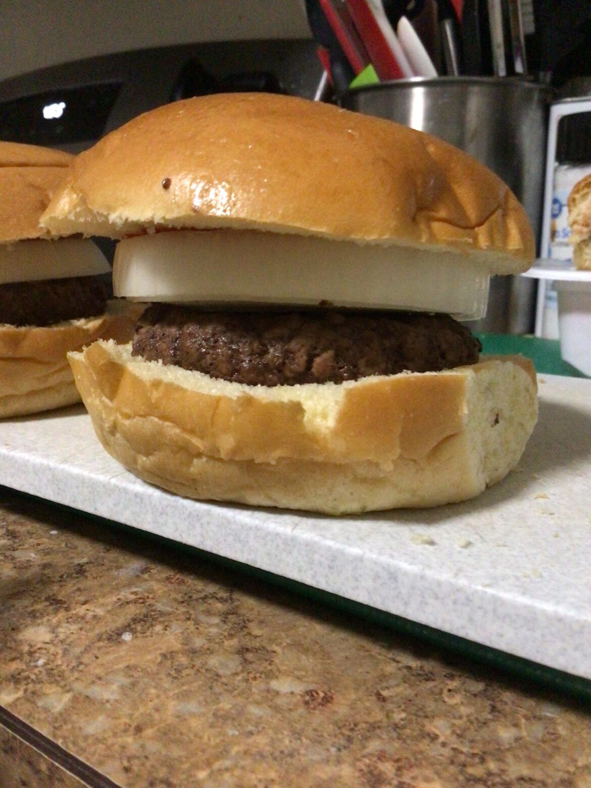 1:1 ratio of burger to onion