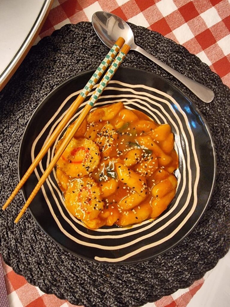 Tteokbokki and Kimbap me and my mom made this year