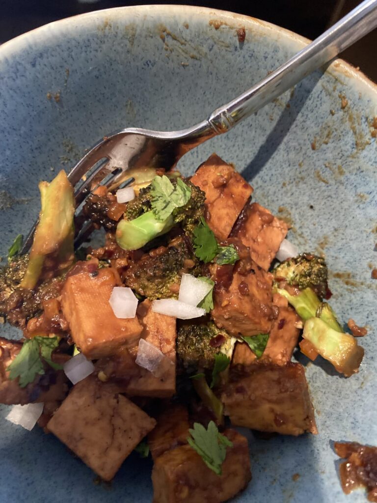 360 cal tofu and broccoli stir fry(cals are estimated measured everything but  broccoli and tofu)