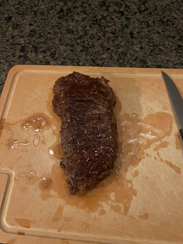 got drunk the other night and made a basic af NY strip at 11:30pm