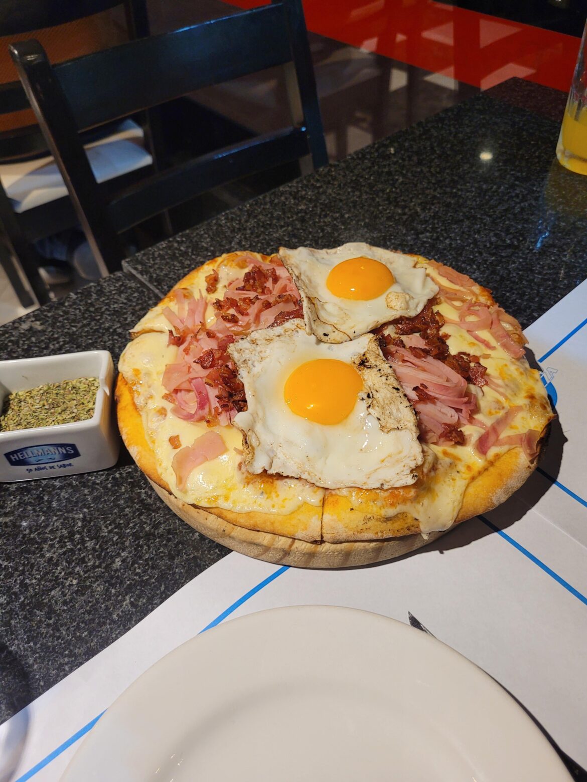 Pizza from Punta del Este/Uruguay... the eggs were barely fried
