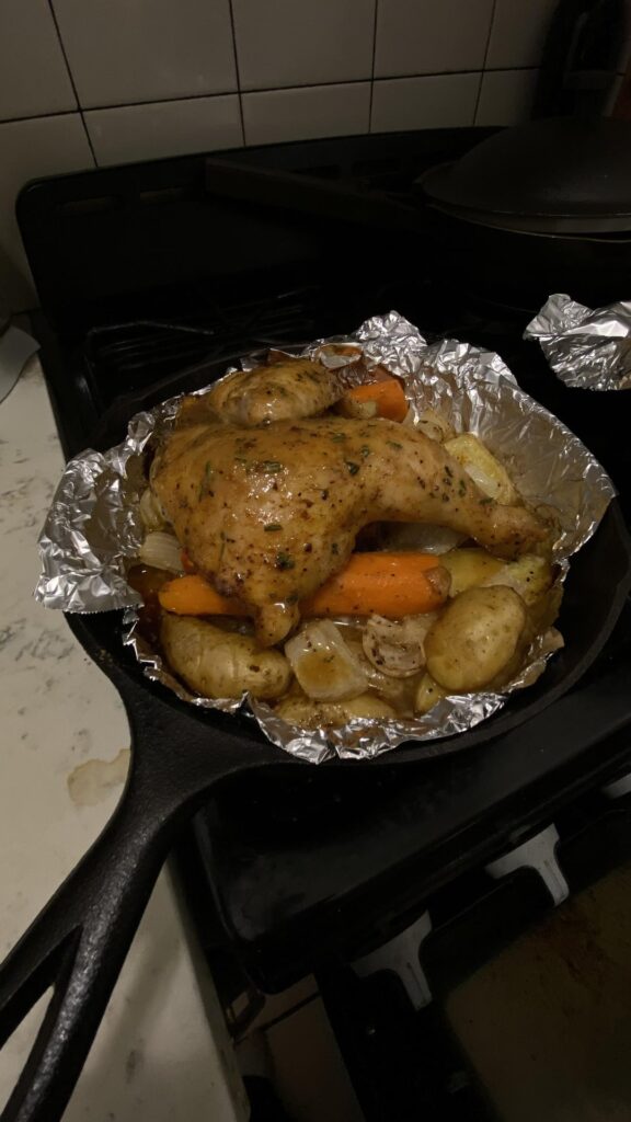 maple rosemary roasted half chicken