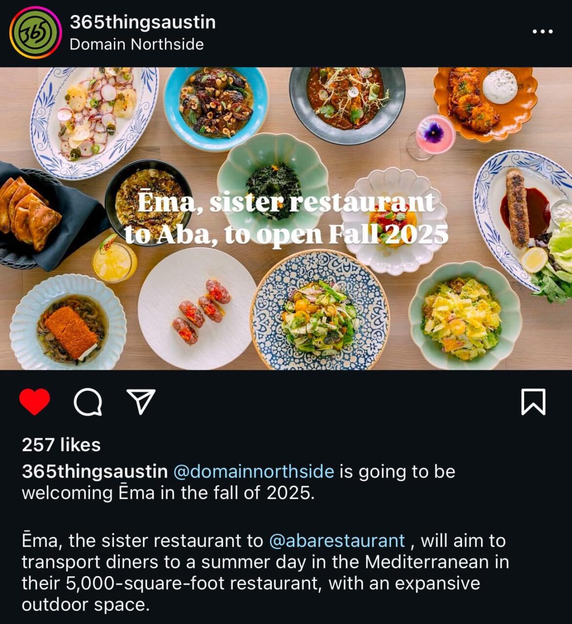 Ēma, Aba’s sister restaurant, coming to The Domain in 2025!