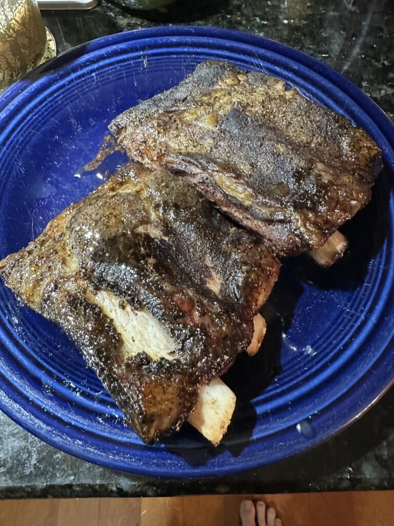 Reserved bones from Christmas prime rib = another meal