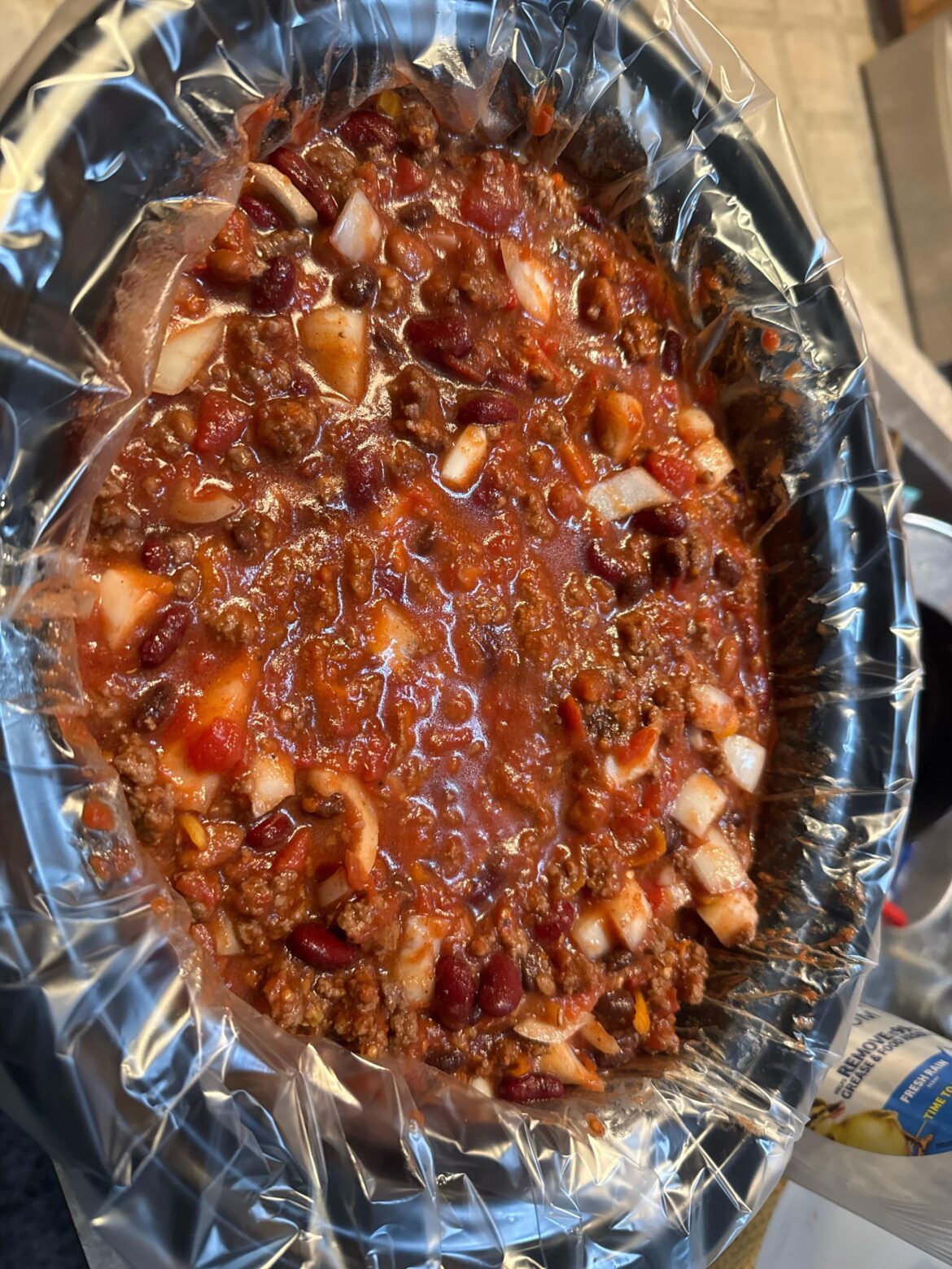 what is this bag he lined his crock with?! And why? And how many cancers are these?