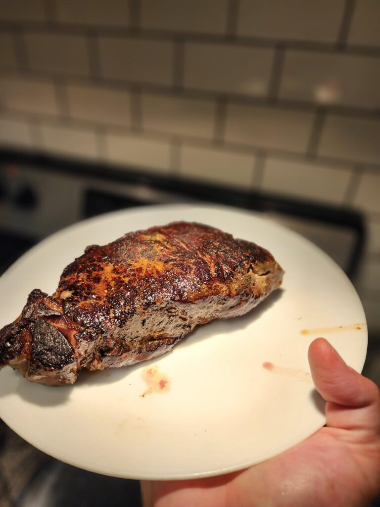 NY strip @ 133° for 2 1/2 hrs