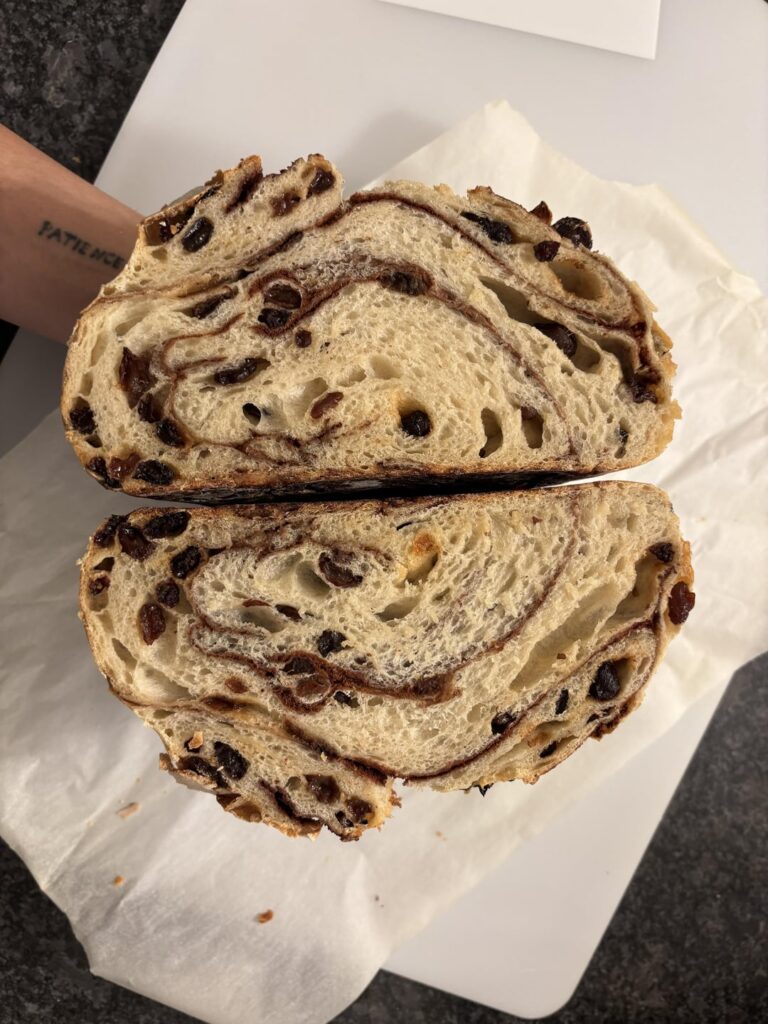 After MUCH practice I finally got a great cinnamon raisin loaf!!