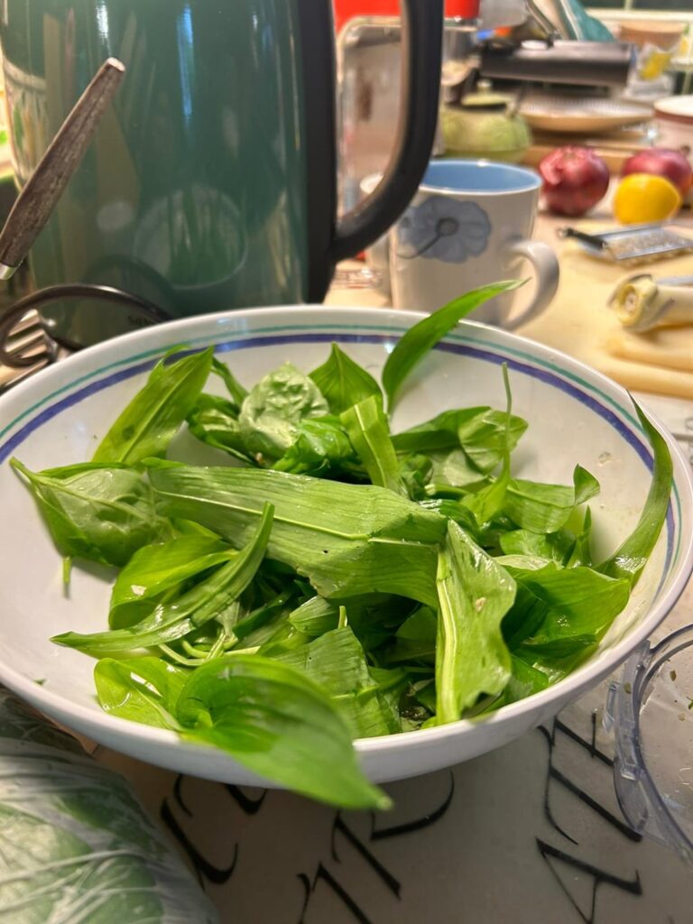 Homemade pesto tagliatelle