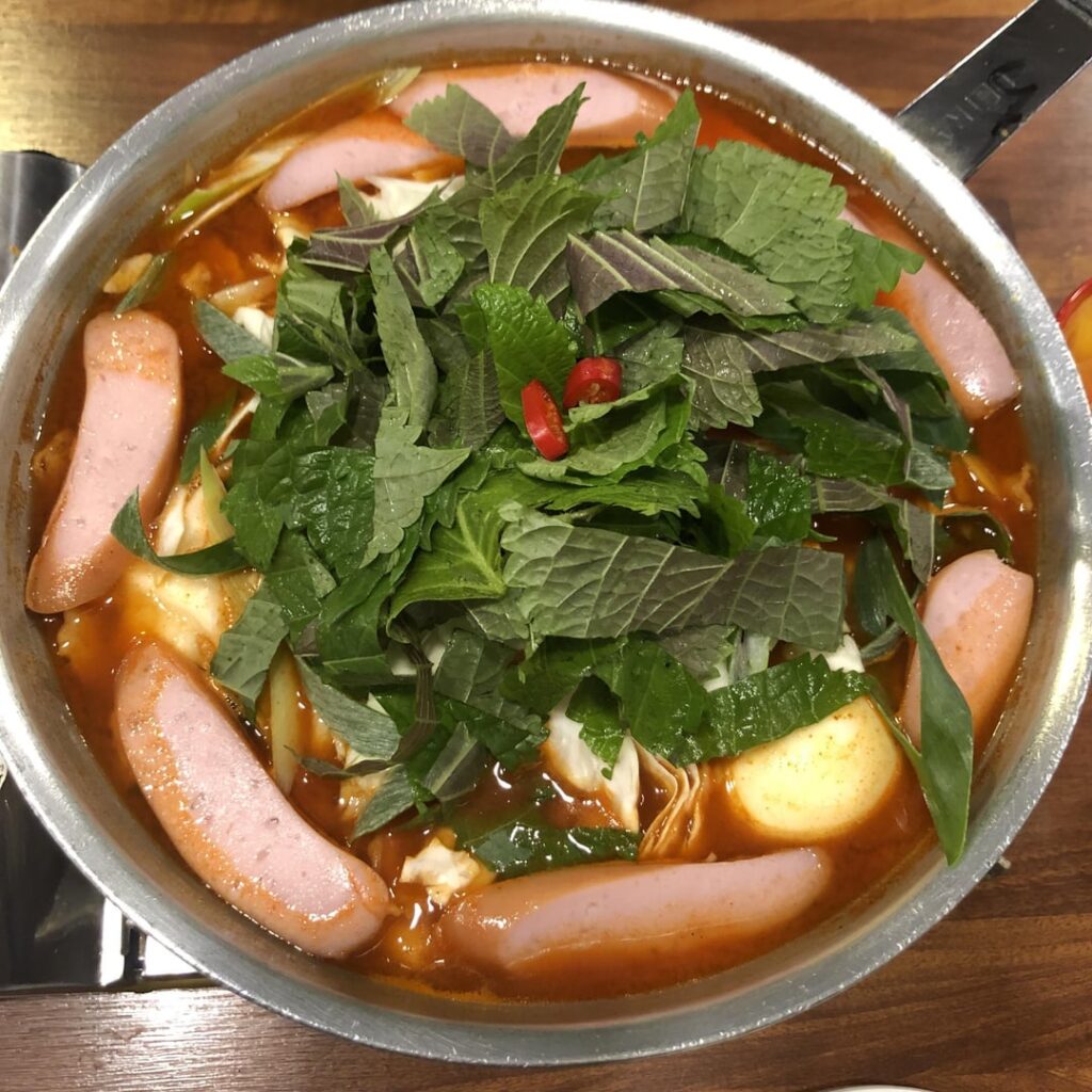 sausage tteokbokki and butter garlic fries