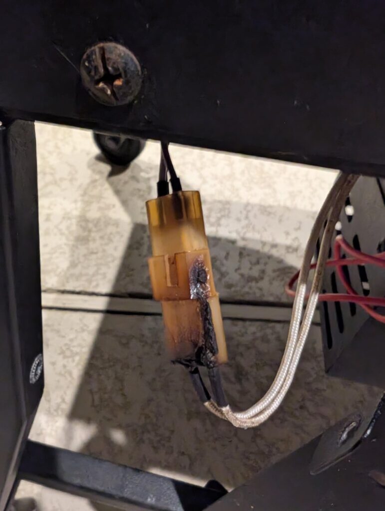 Pit boss control wiring connection melted