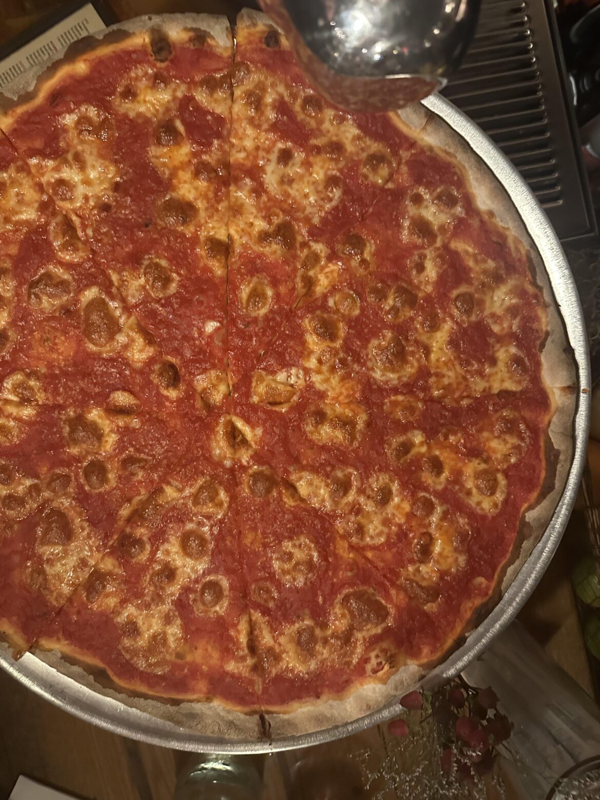 AIO: Got this pizza at Rubirosa and sent it back because the cheese was overcooked