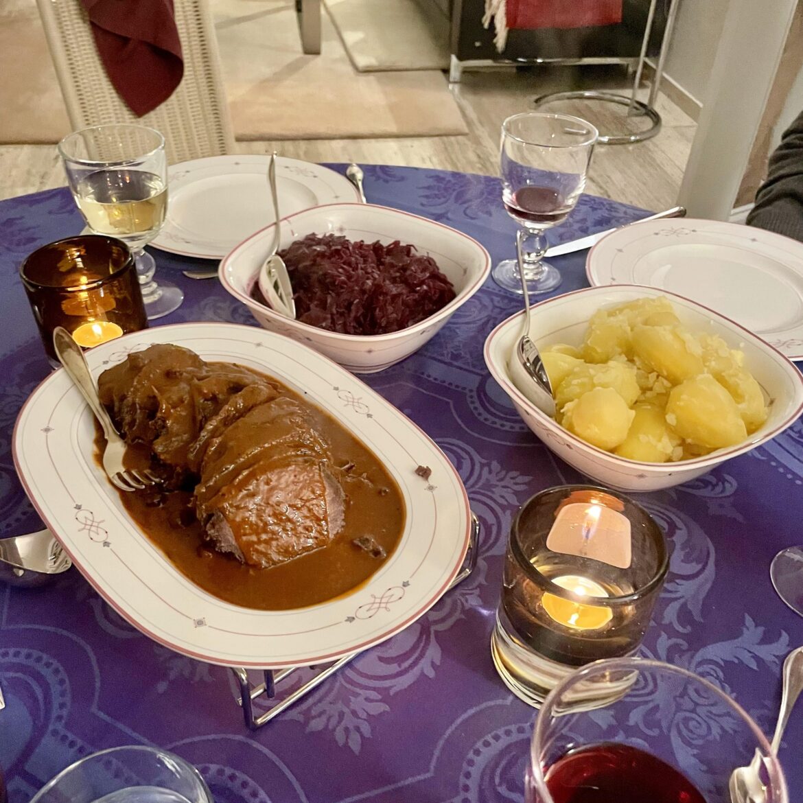 Sauerbraten with Red Cabbage and Potatoes