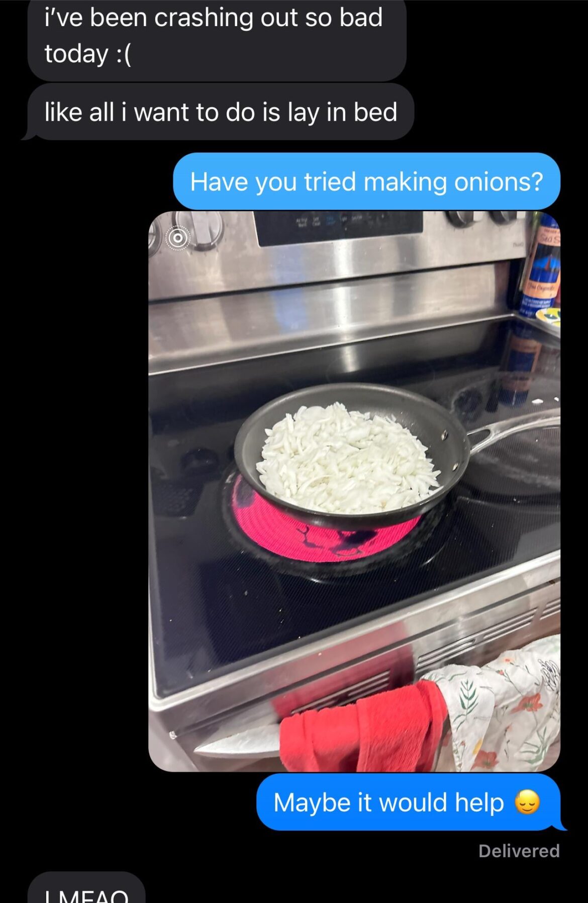 Tried helping my friend cheer up