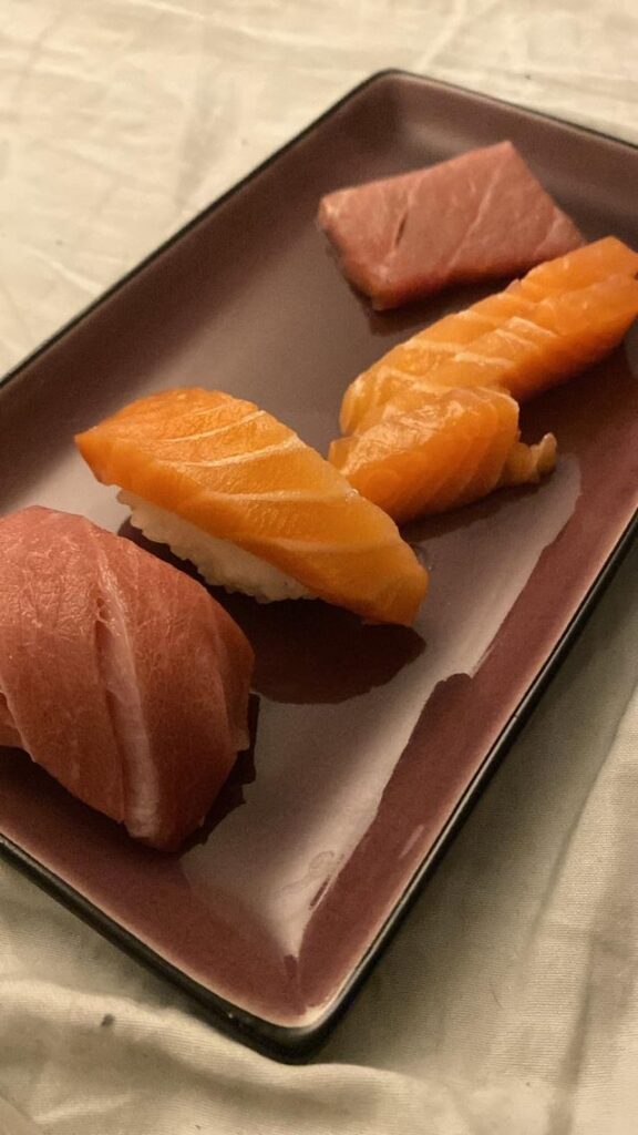 Girlfriend and I’s first homemade sushi! Not pretty but very tasty