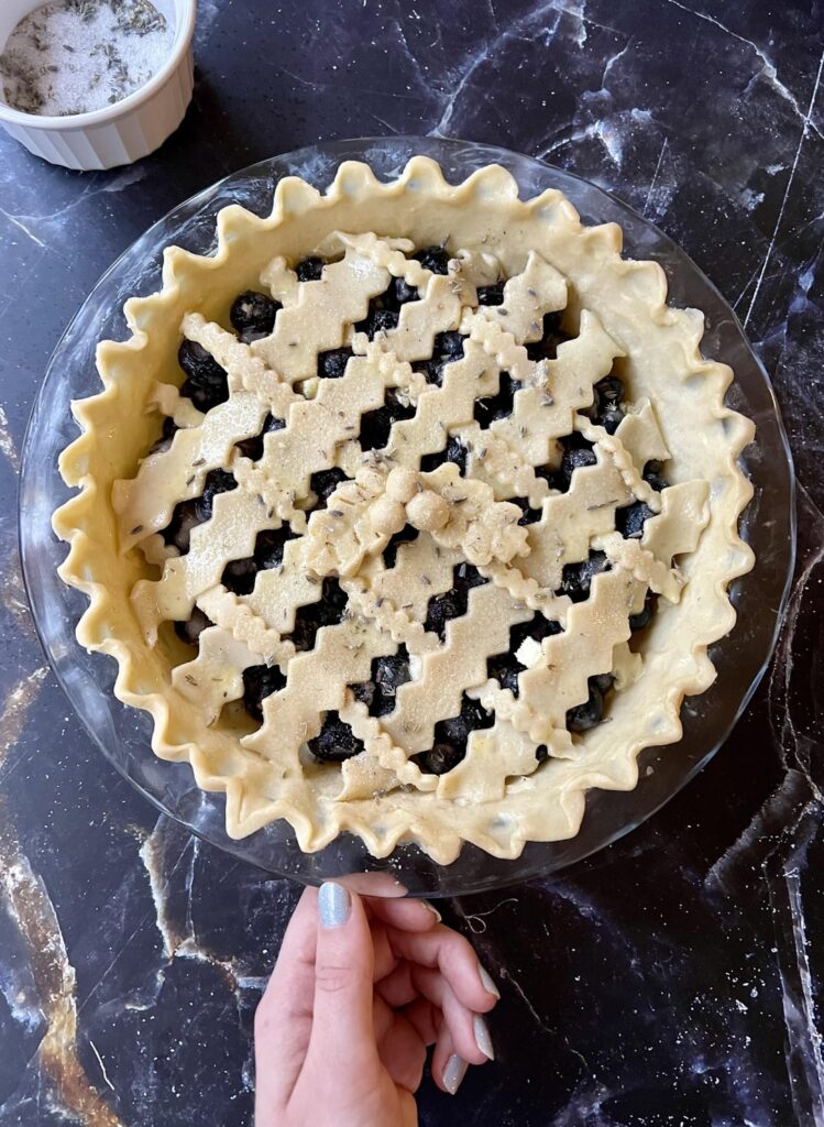 Found out my cat has progressive cancer today. While he was at the vet I baked Blueberry Lavender Pie as a distraction. It didn’t work, but here’s my heartbreak bake.