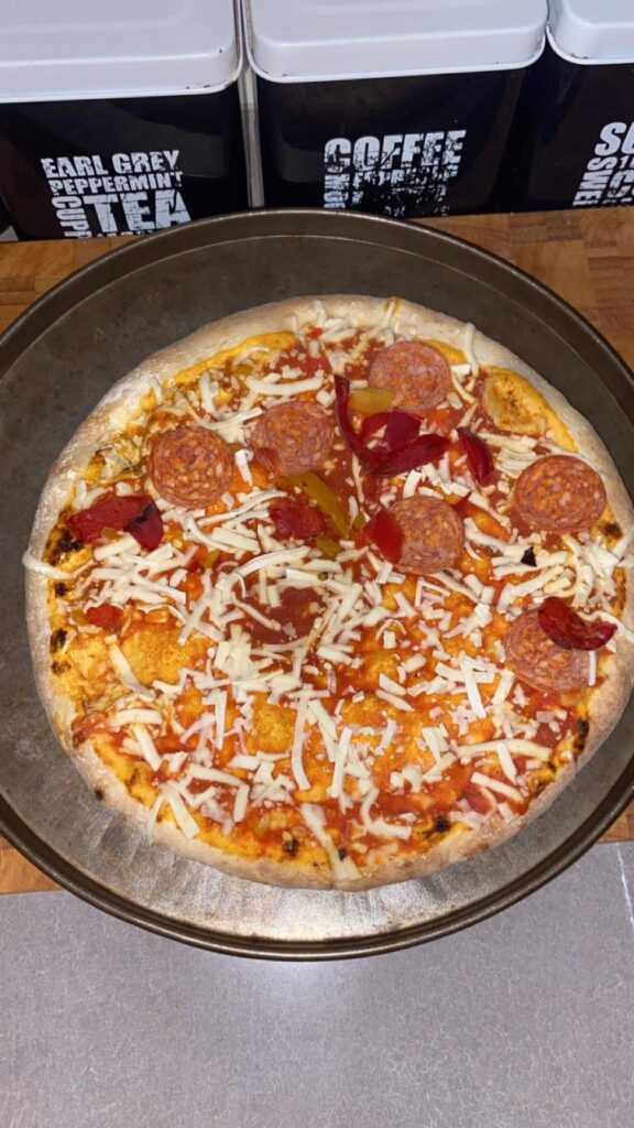 Frozen pizza is only half filed