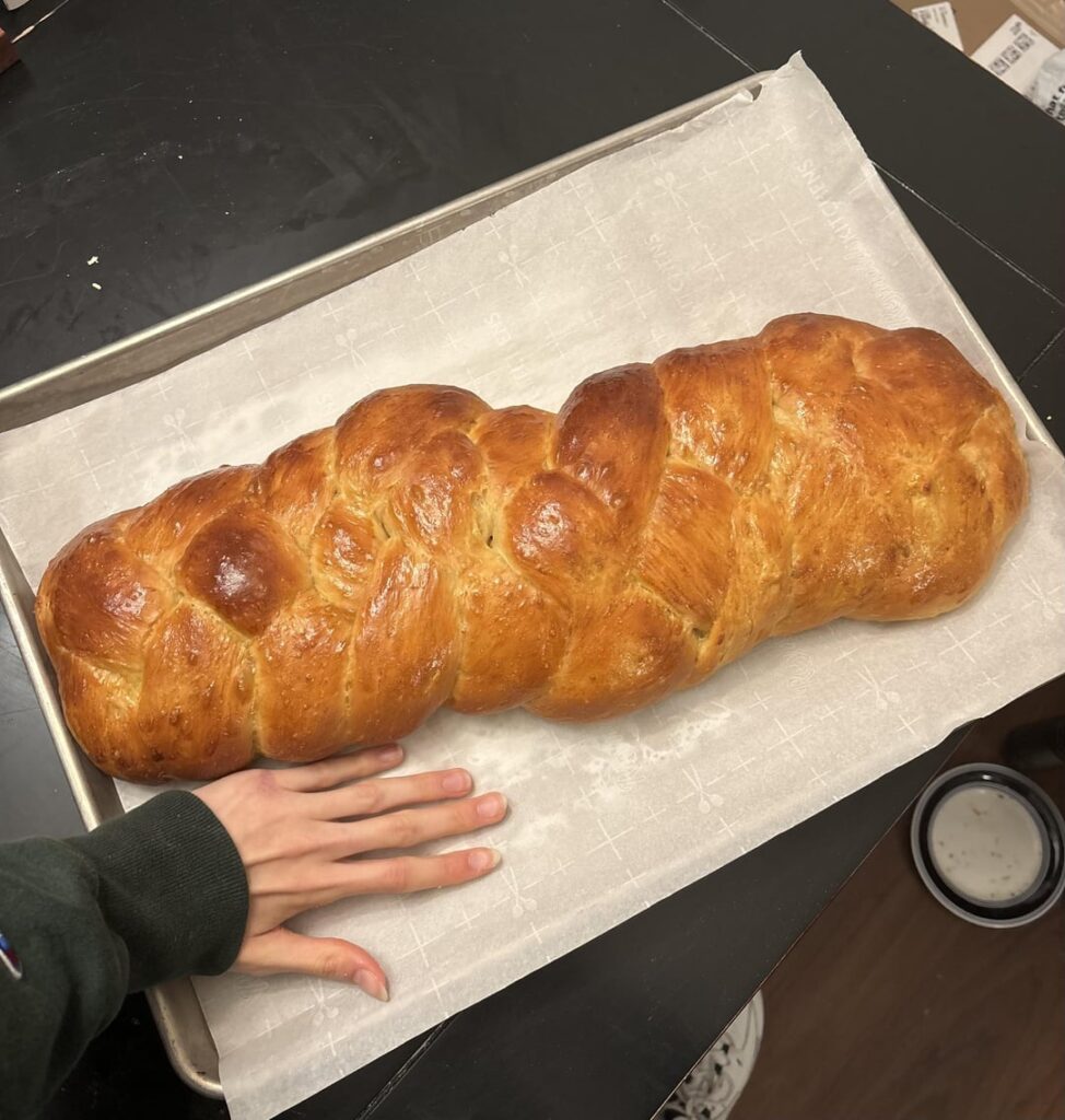 First time making challah and accidentally created a monster of a loaf