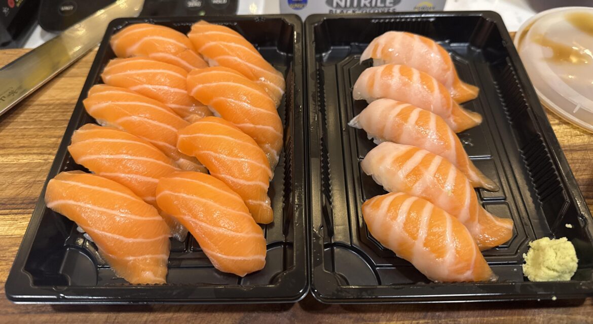 Salmon Nigiri for the apartment maintenance guys