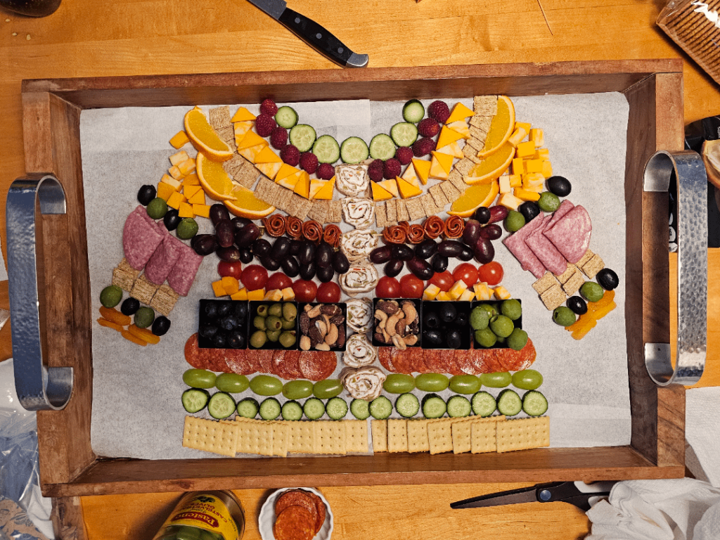 Ugly Christmas sweater charcuterie board by my grandma