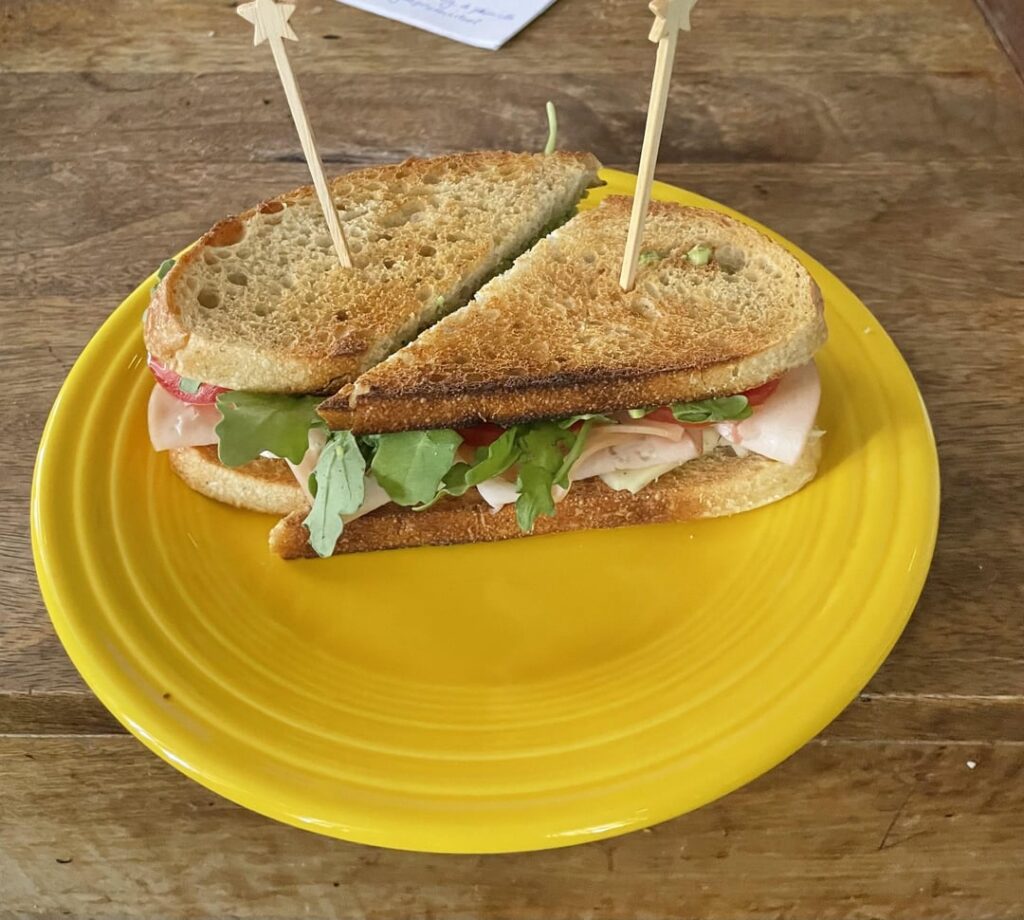 Turkey, dill havarti, tomato, avocado & arugula on toasted sourdough