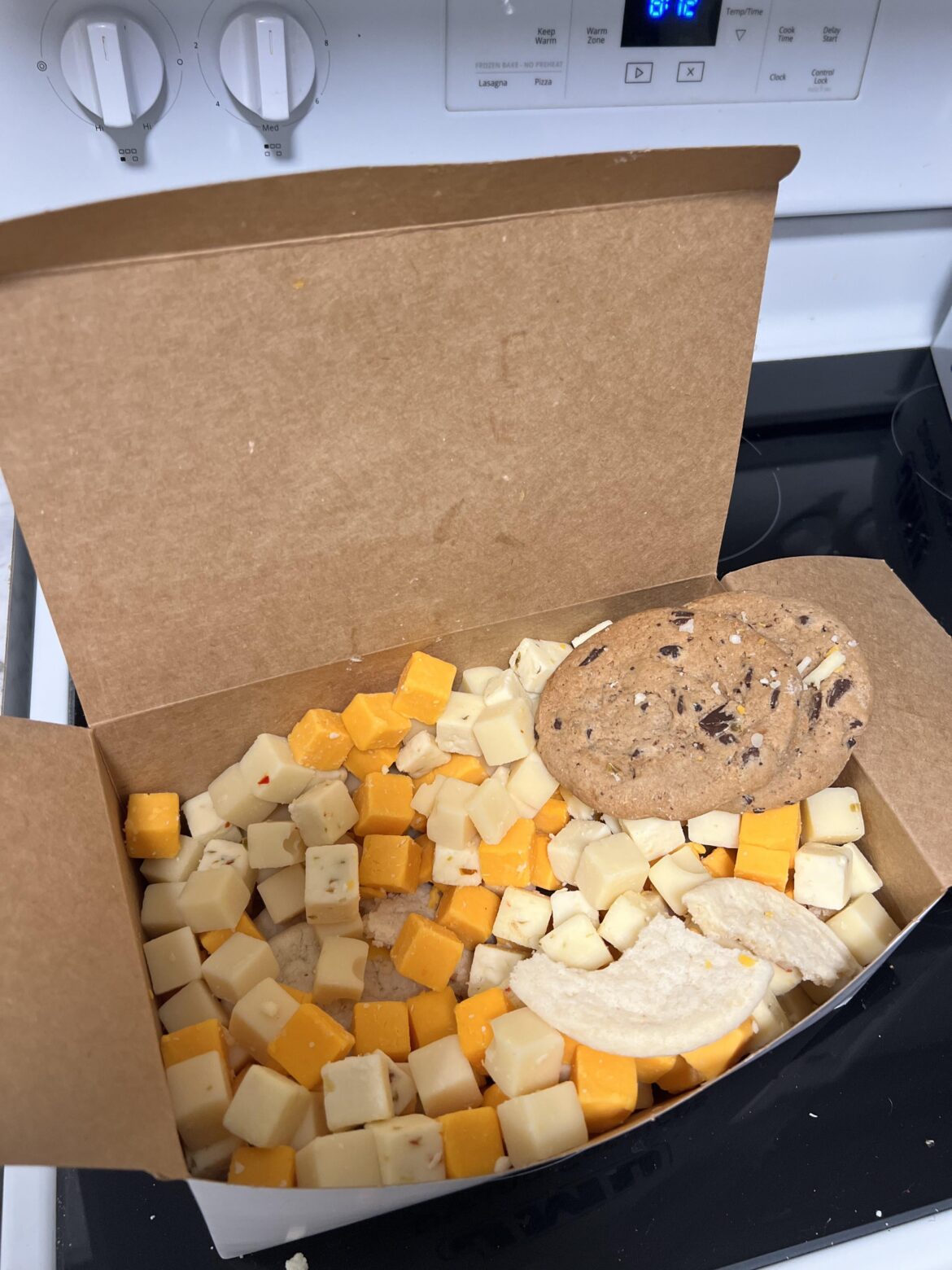 There was leftover cheese at the campus function