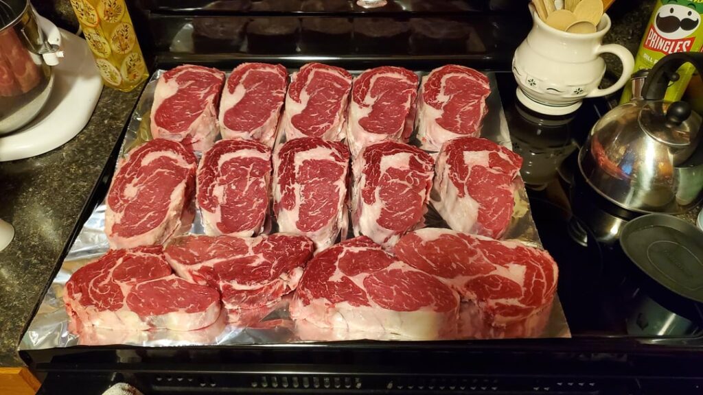 23 pound prime rib roast I cut into steaks. Did I do okay?