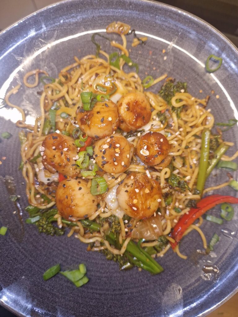 Scallop noodles Scallop noodles