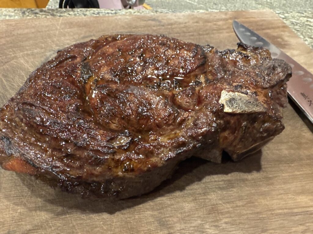 Bone in Ribeye last night.