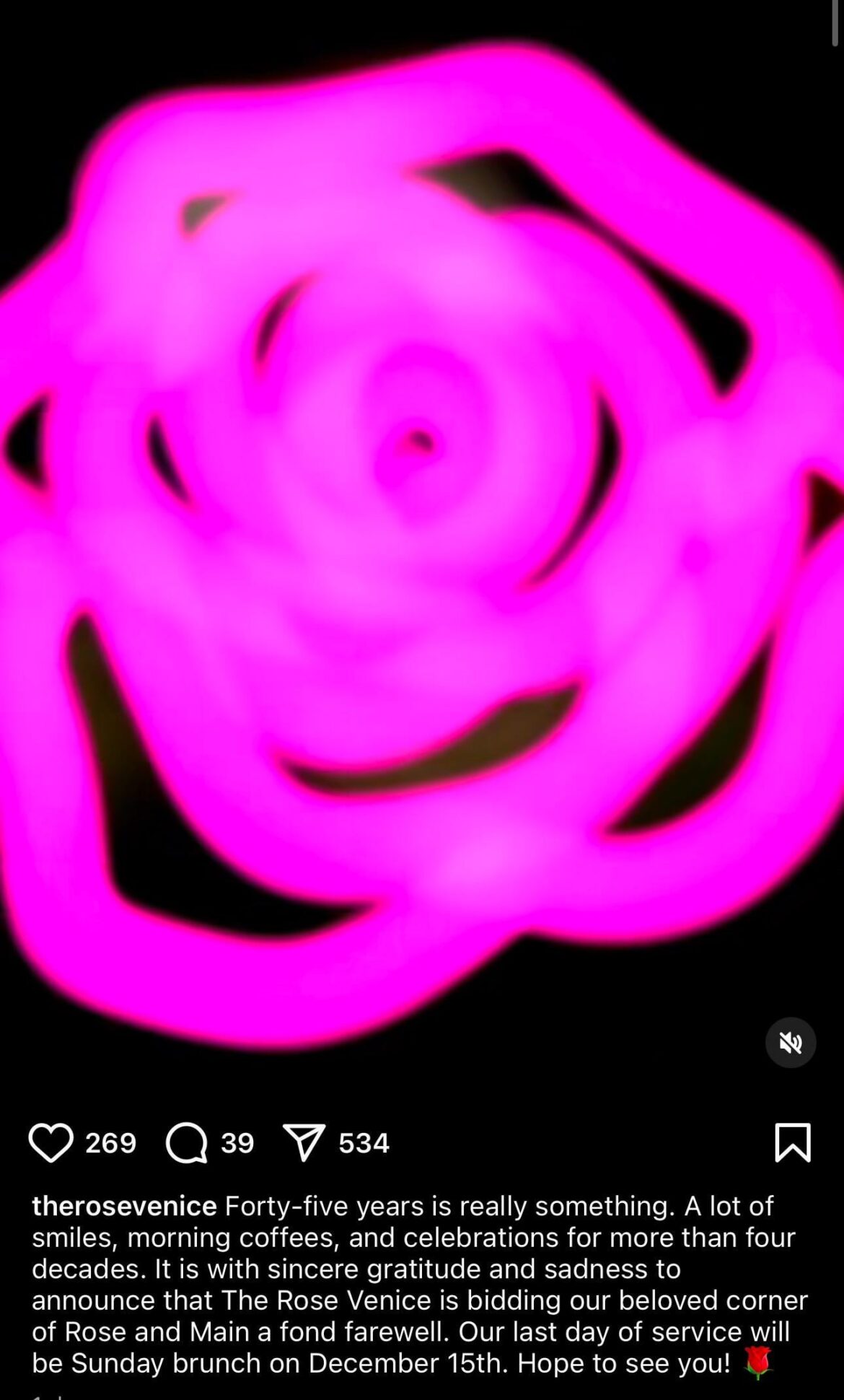 The Rose Venice is closing after 45 years