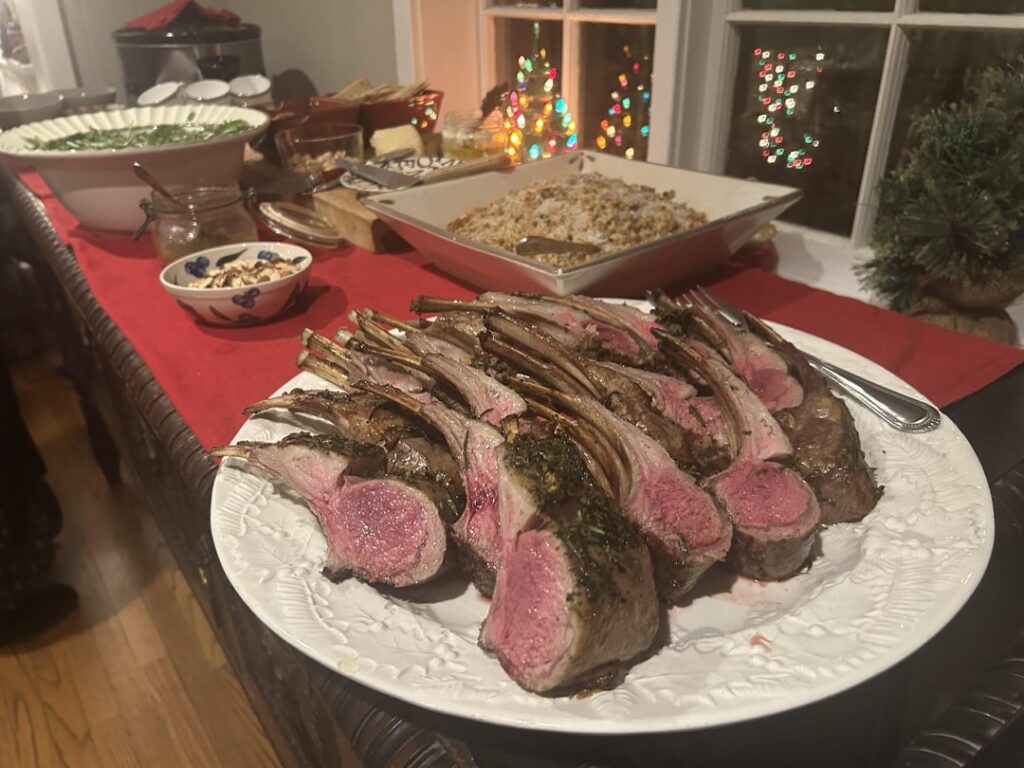 Some Xmas dinner highlights (rack of lamb, pozole, salmon carpaccio, absinthe & more)