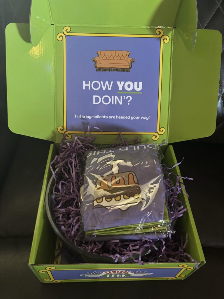 My trifle dish and apron showed up… a month later