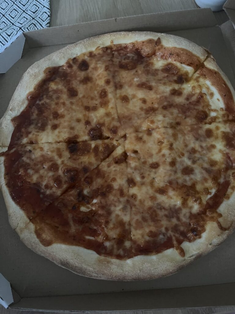 calories in this cheese pizza? (second pic is the thickness of the crust)