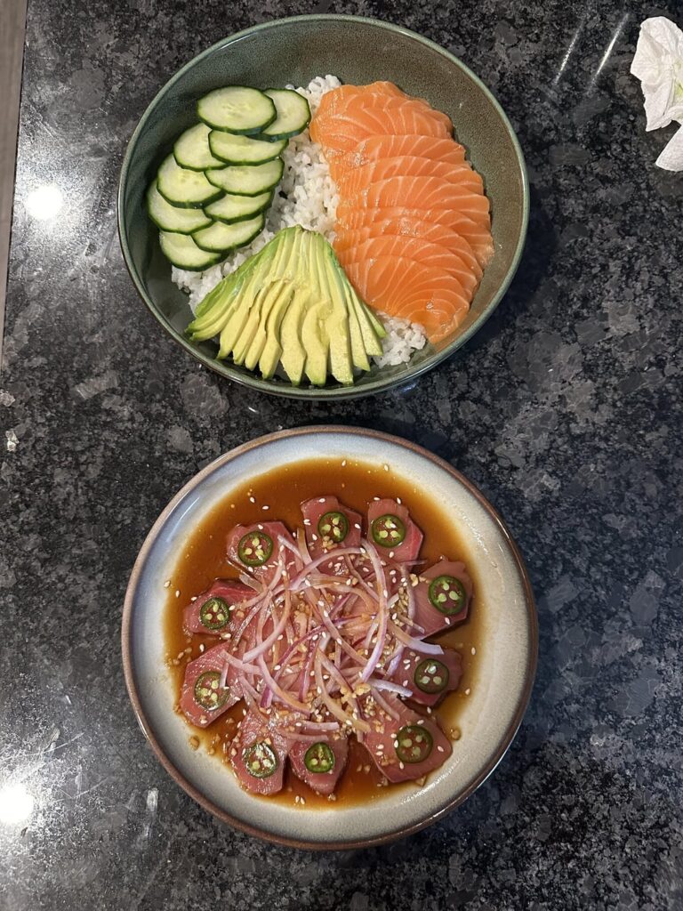 Hamachi and Salmon Dinner